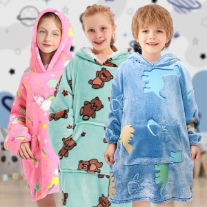Kinder fleece deken met capuchon | KIDHUG