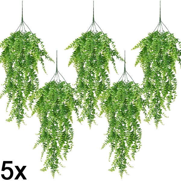 5x Kunstmatige hangvaren (80 cm) | FERNY