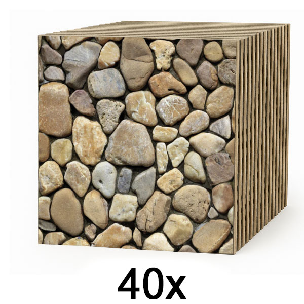 4x 3D Imitatiesteen Behang (10 stuks) | STONEBLOCKS