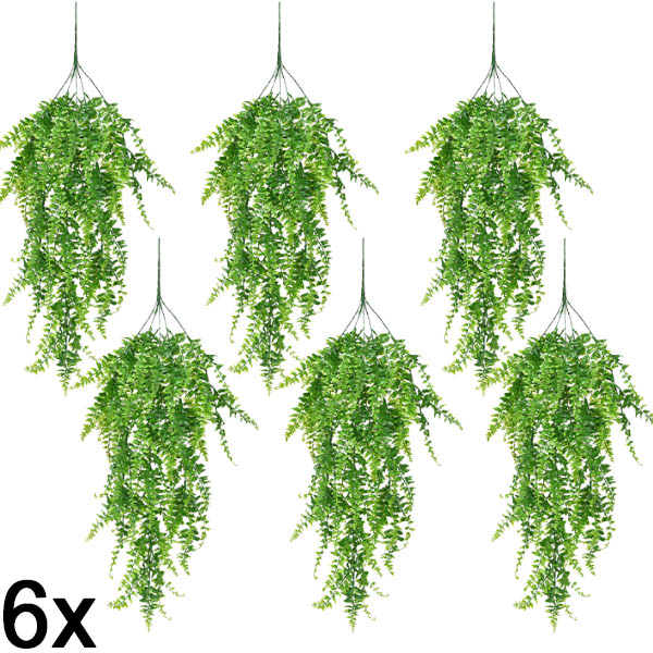 6x Kunstmatige hangvaren (80 cm) | FERNY